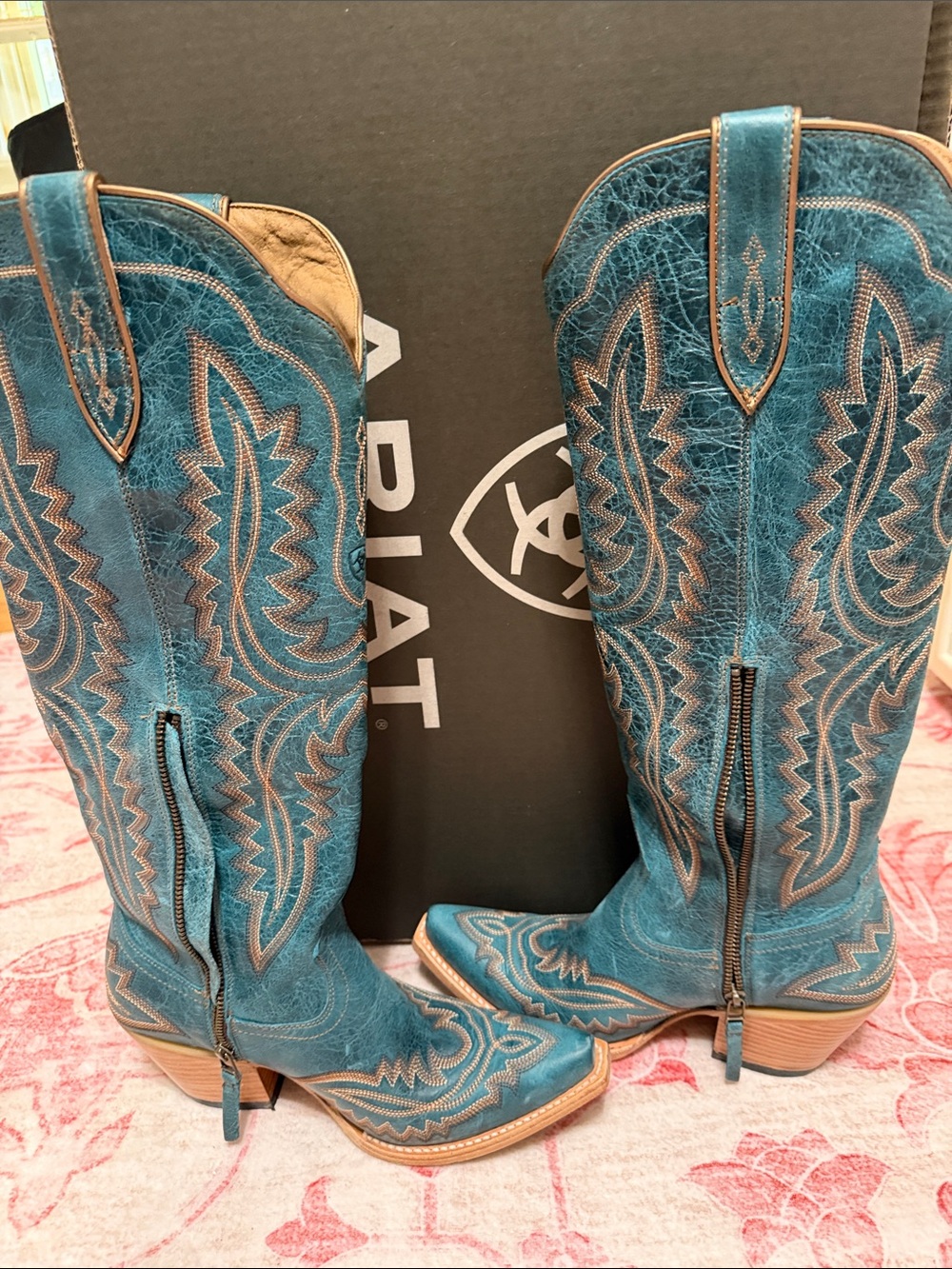 Ariat Teal Embroidered Casanova Tall Boot - Picture 5 of 7